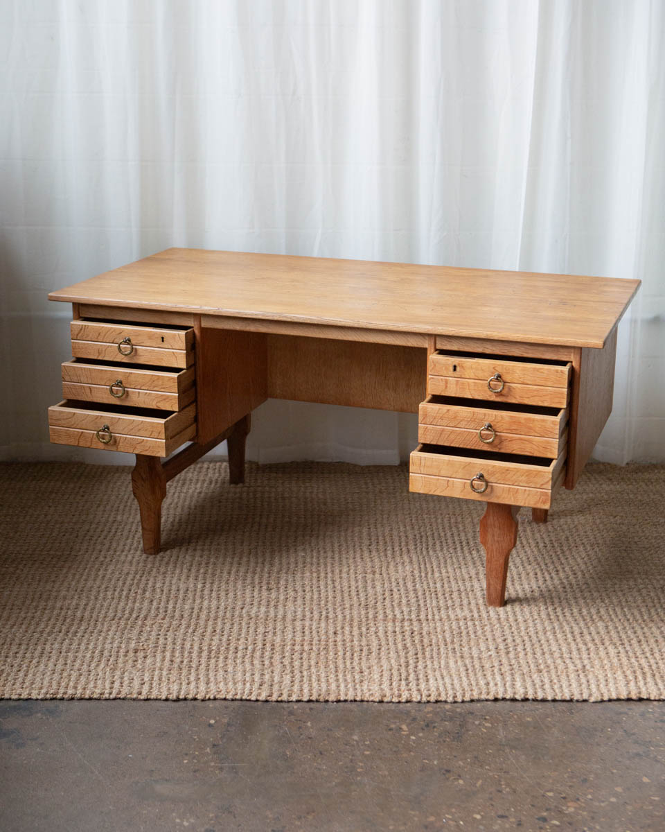 Danish Oak Double Sided Desk - Image 2