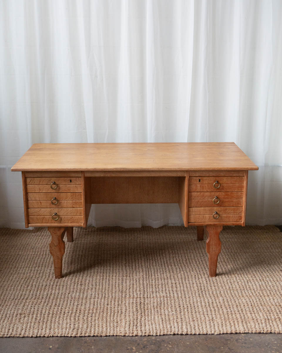 Danish Oak Double Sided Desk - Image 9