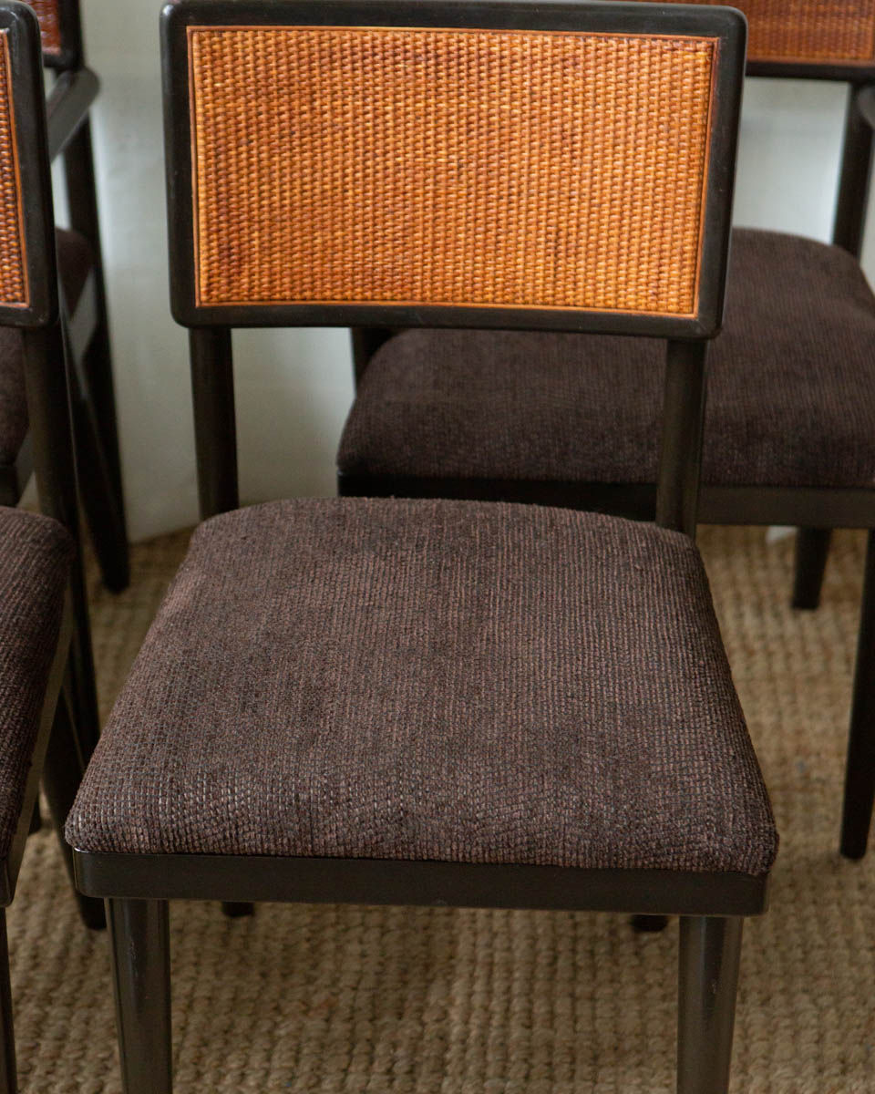 Cane and Wood Dining Chairs (4) - Image 3