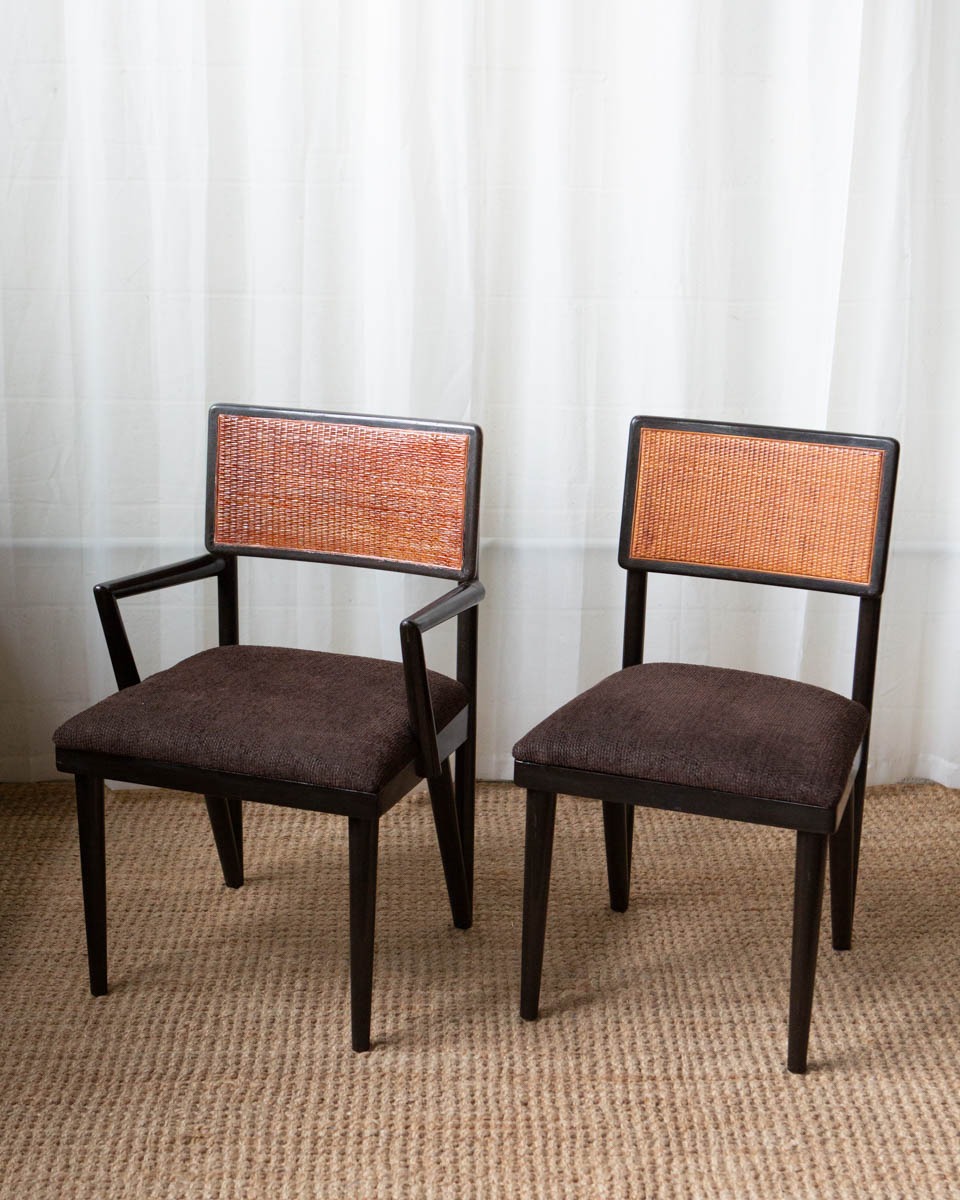 Cane and Wood Dining Chairs (4) - Image 5
