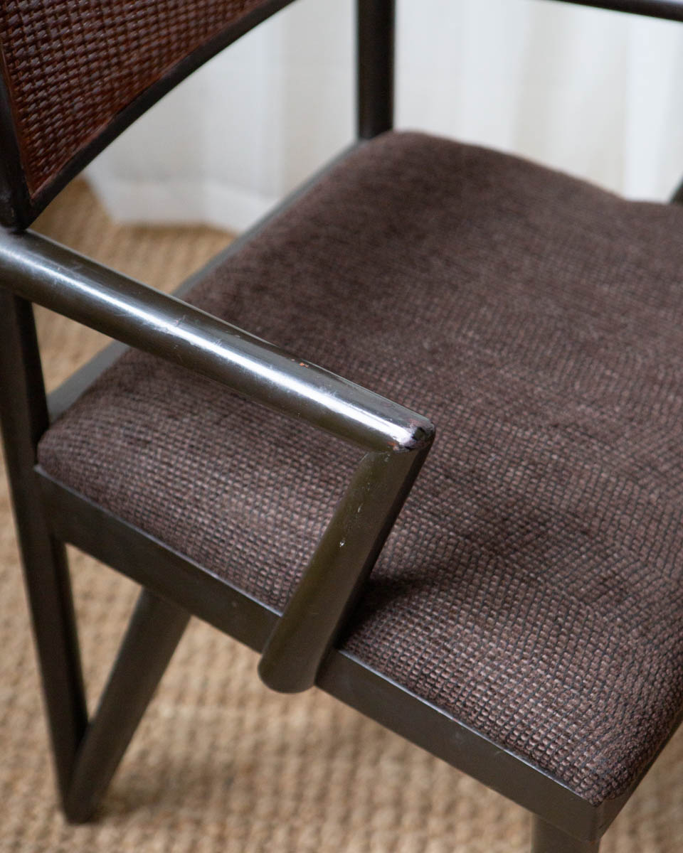 Cane and Wood Dining Chairs (4) - Image 8