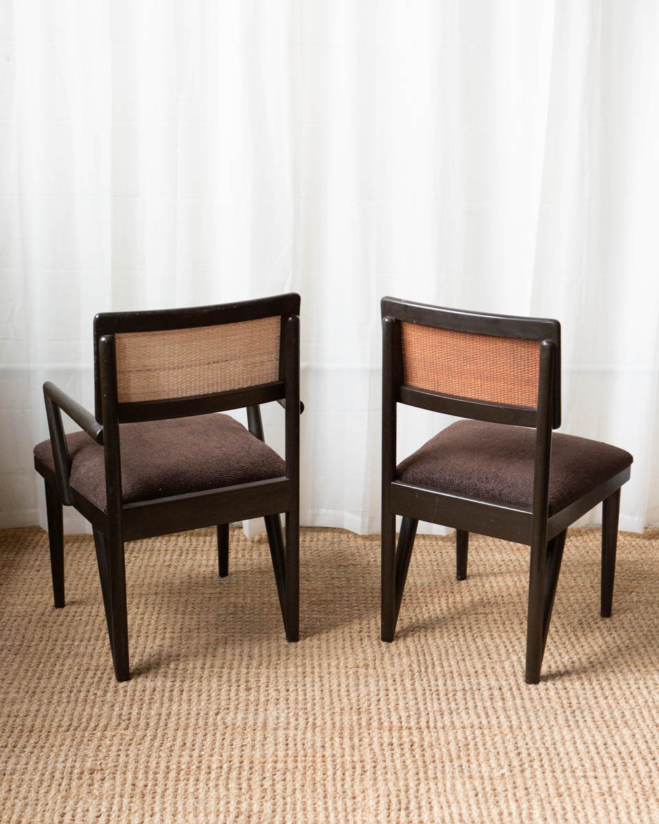 Cane and Wood Dining Chairs (4) - Image 11