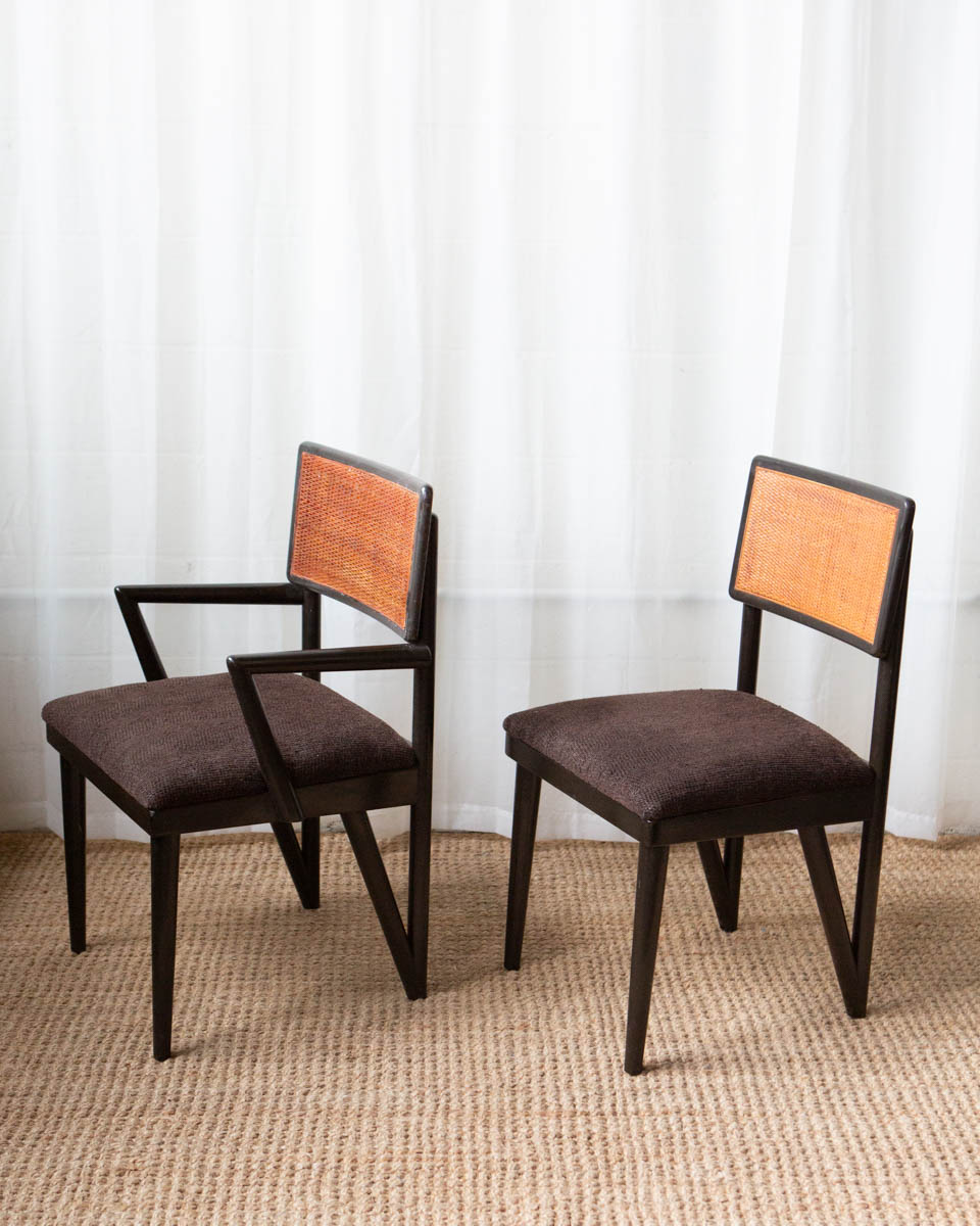 Cane and Wood Dining Chairs (4) - Image 12