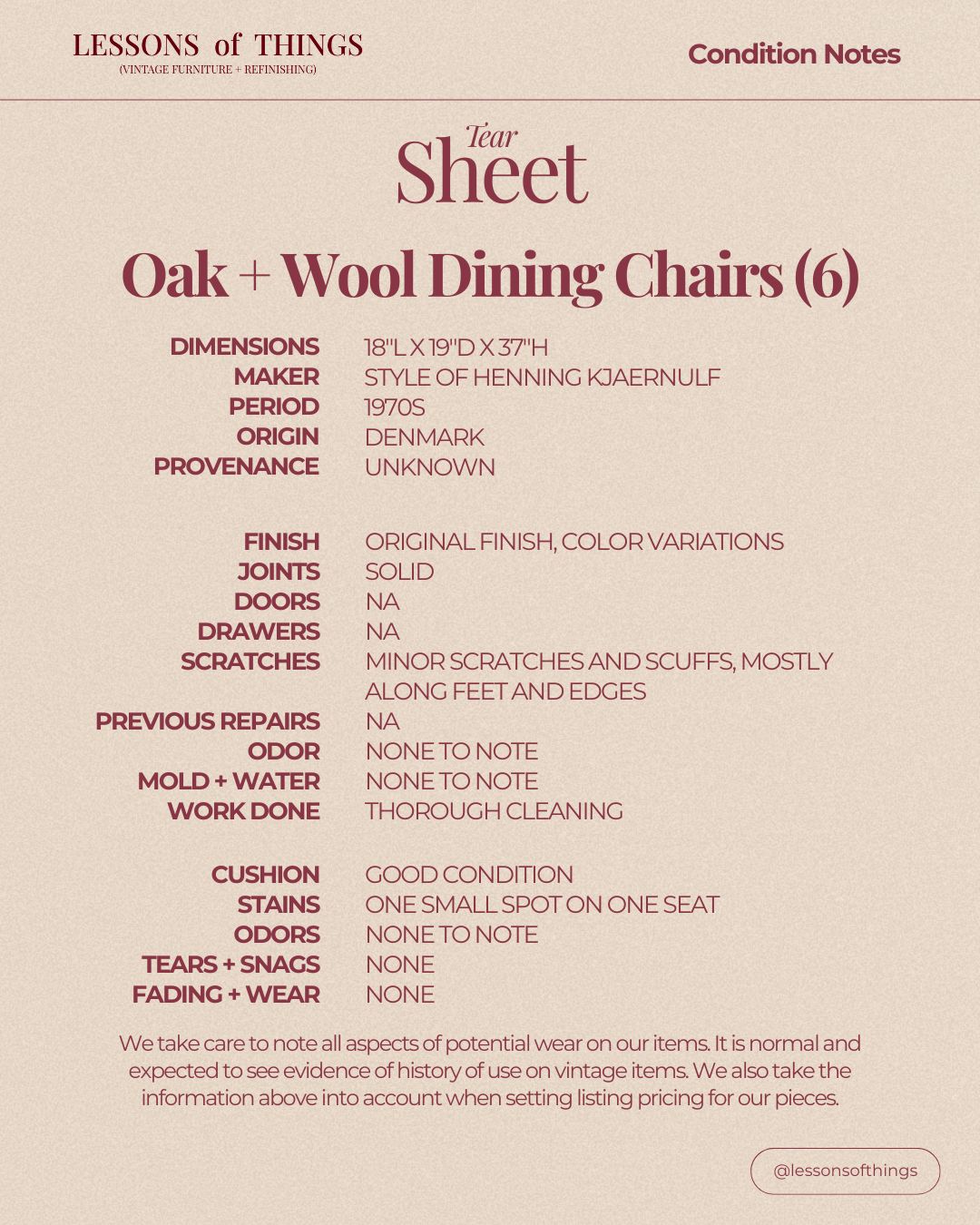 Danish Oak Dining Chairs - Set of 6 - Image 2