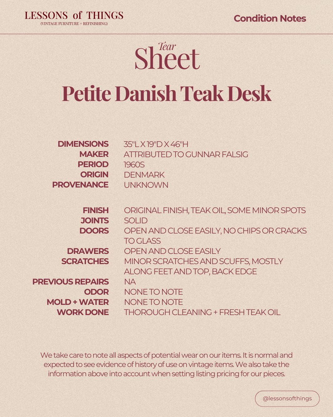 Petite Danish Secretary Desk - Image 2