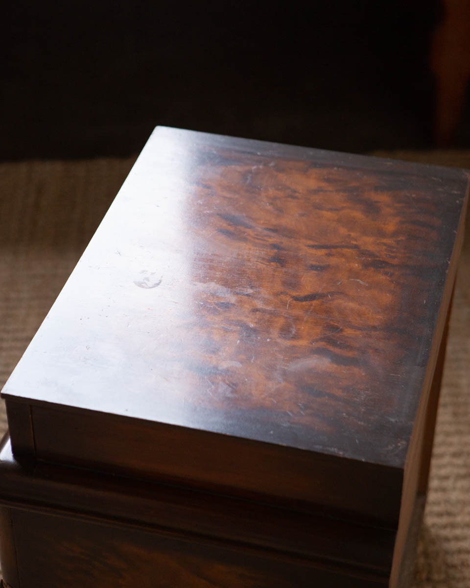 Art Deco Faux Burlwood Nightstand - Image 2