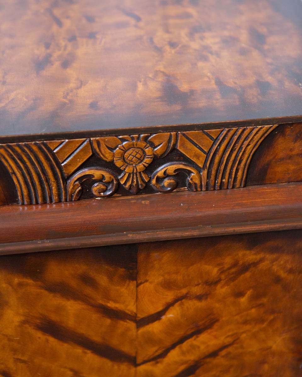 Art Deco Faux Burlwood Nightstand - Image 3