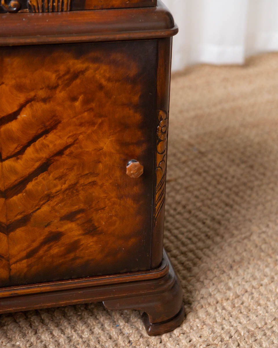Art Deco Faux Burlwood Nightstand - Image 4