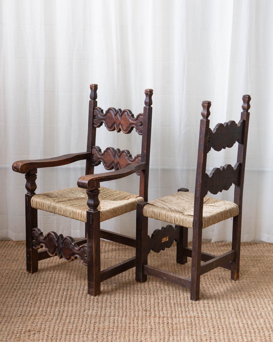 Handmade Mexican Ladderback Dining Chairs (6) - Image 2