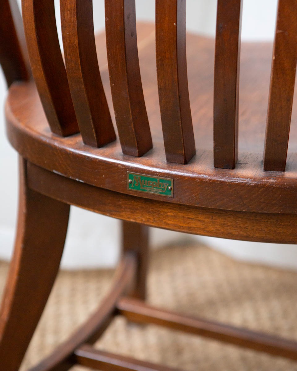 1930s Oak Banker's Chair - Image 8