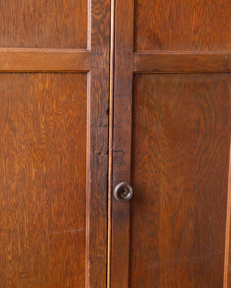 Antique Oak School Locker Armoire - Image 18