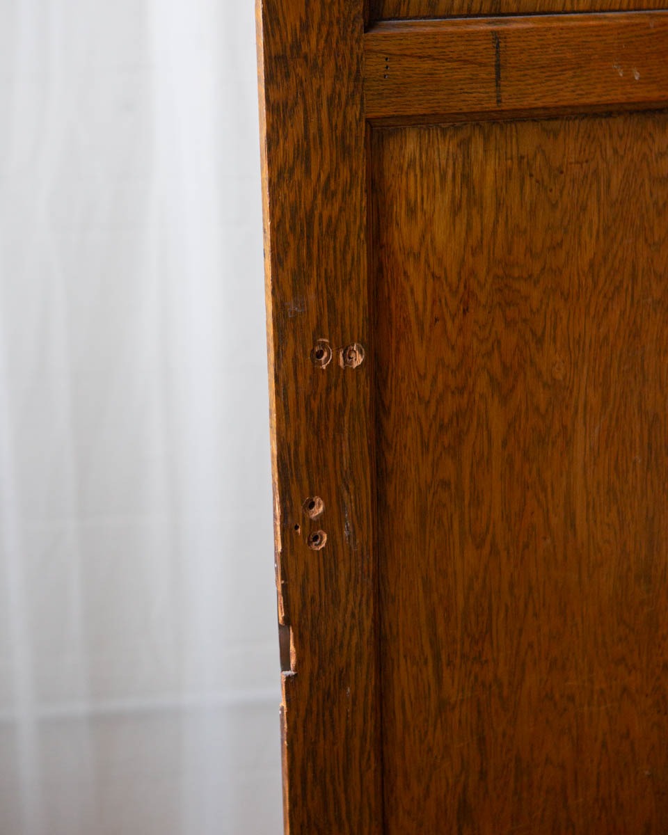 Antique Oak School Locker Armoire - Image 6
