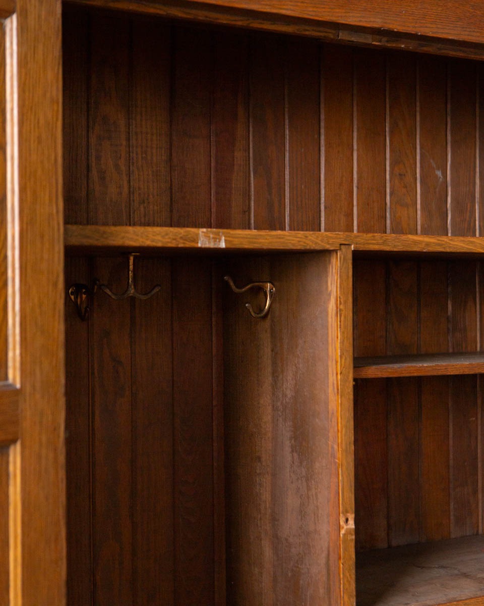 Antique Oak School Locker Armoire - Image 7
