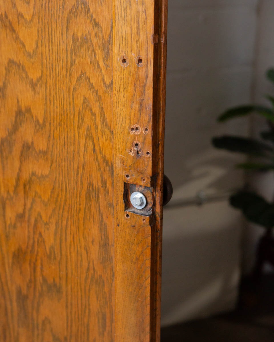 Antique Oak School Locker Armoire - Image 9