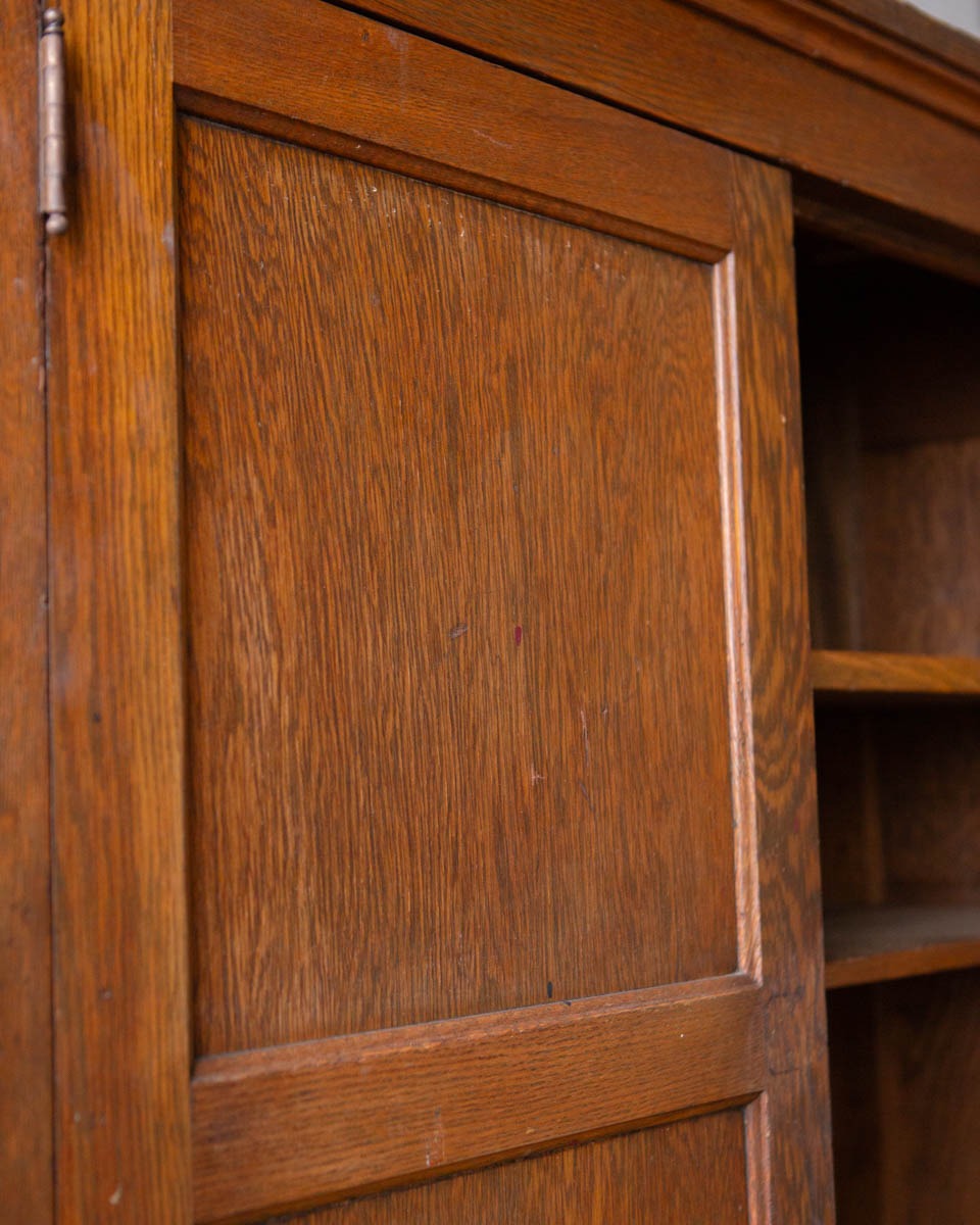 Antique Oak School Locker Armoire - Image 11