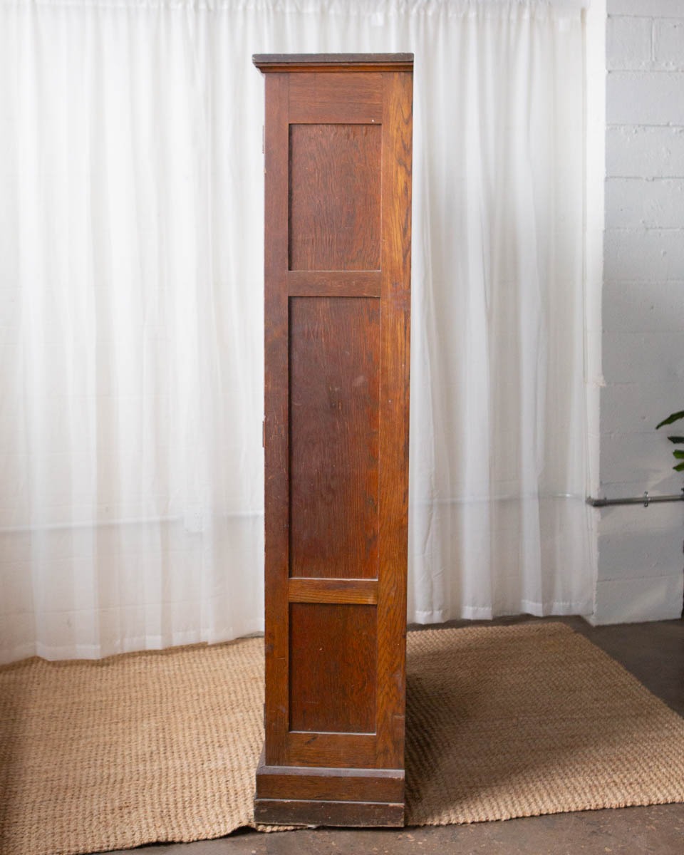 Antique Oak School Locker Armoire - Image 16
