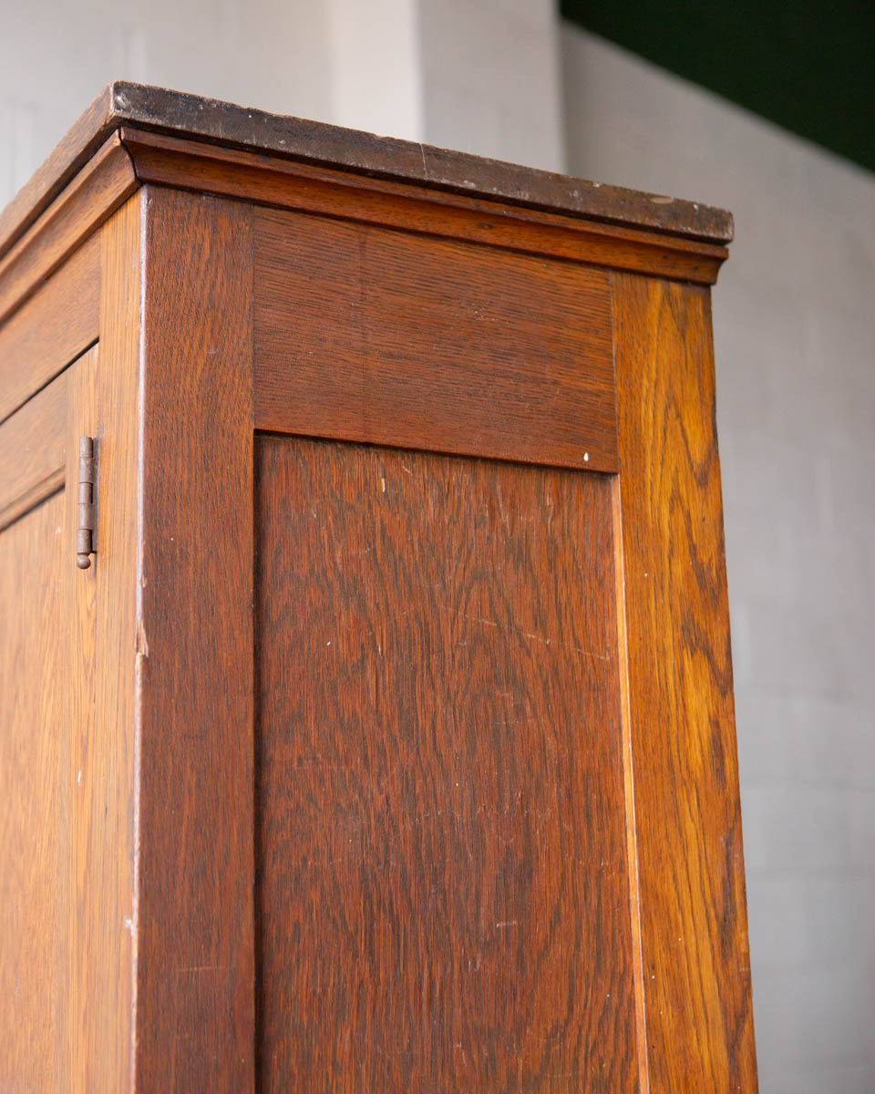 Antique Oak School Locker Armoire - Image 17