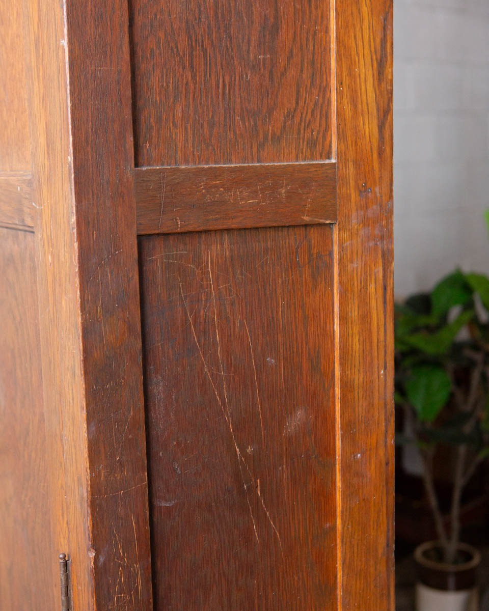 Antique Oak School Locker Armoire - Image 20