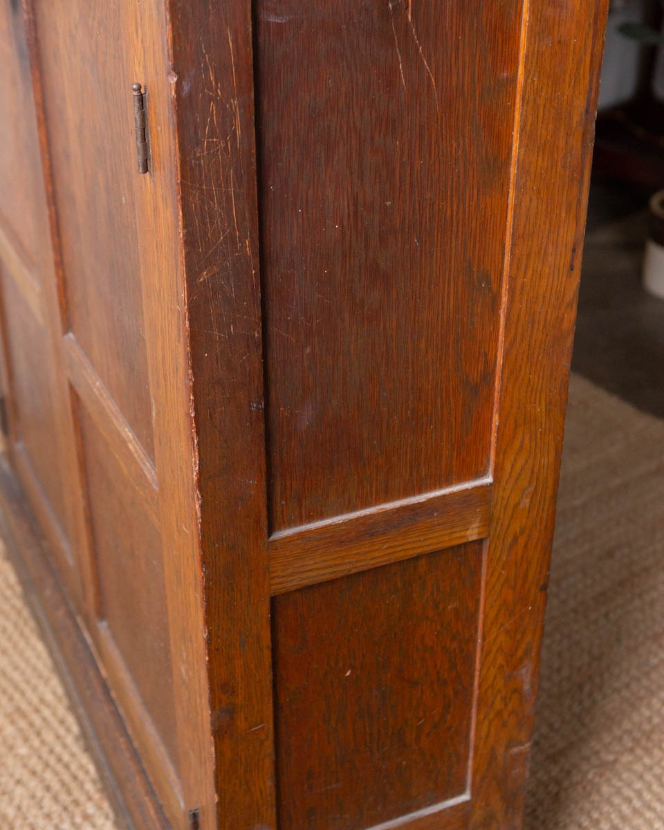 Antique Oak School Locker Armoire - Image 21