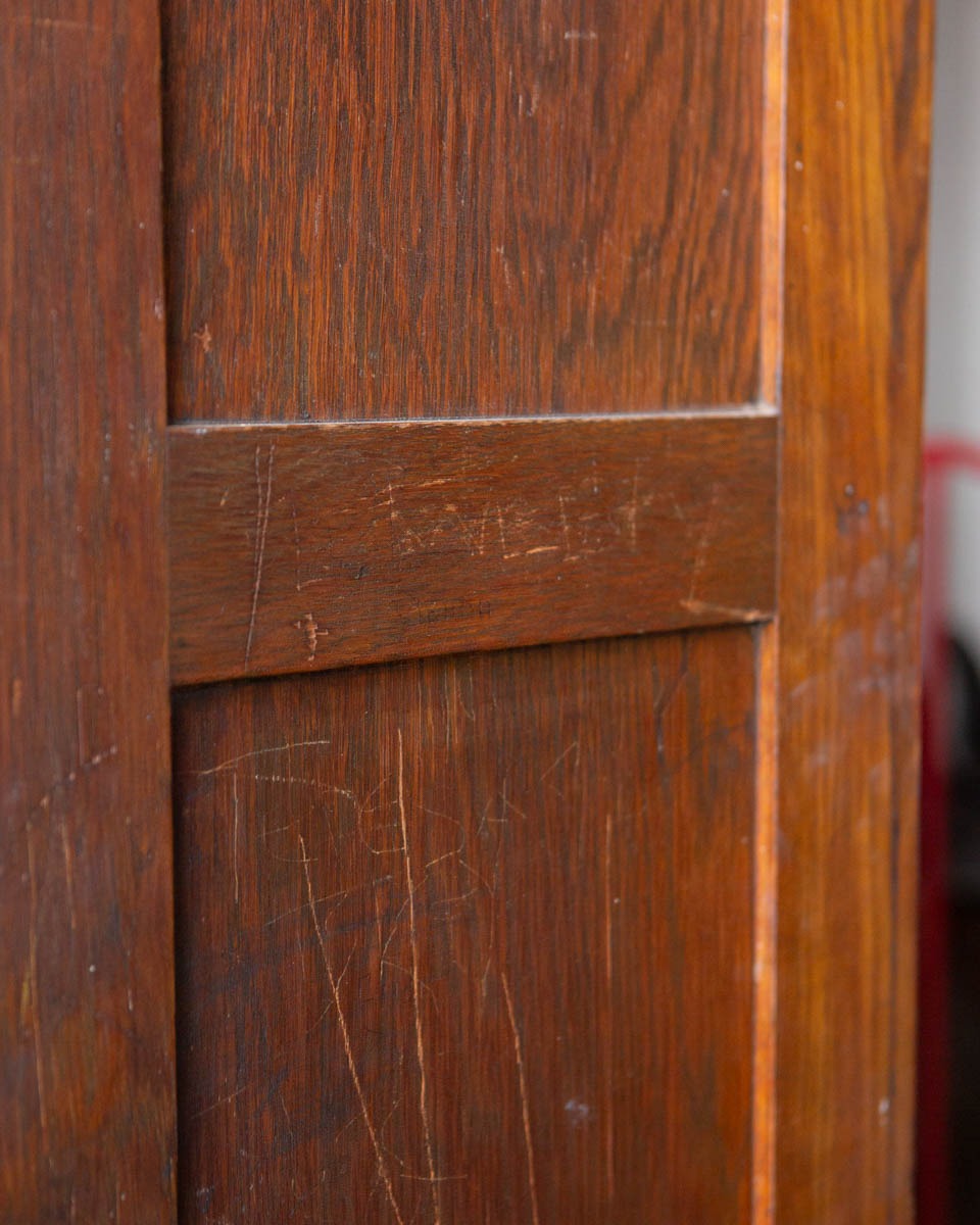 Antique Oak School Locker Armoire - Image 22