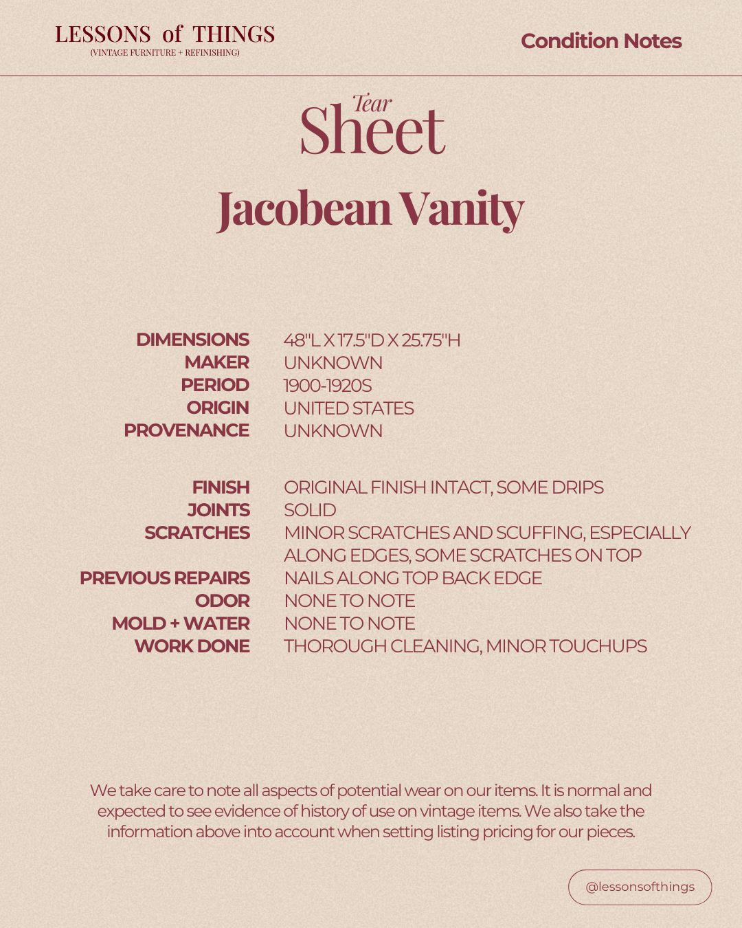 Antique Jacobean Vanity - Image 3