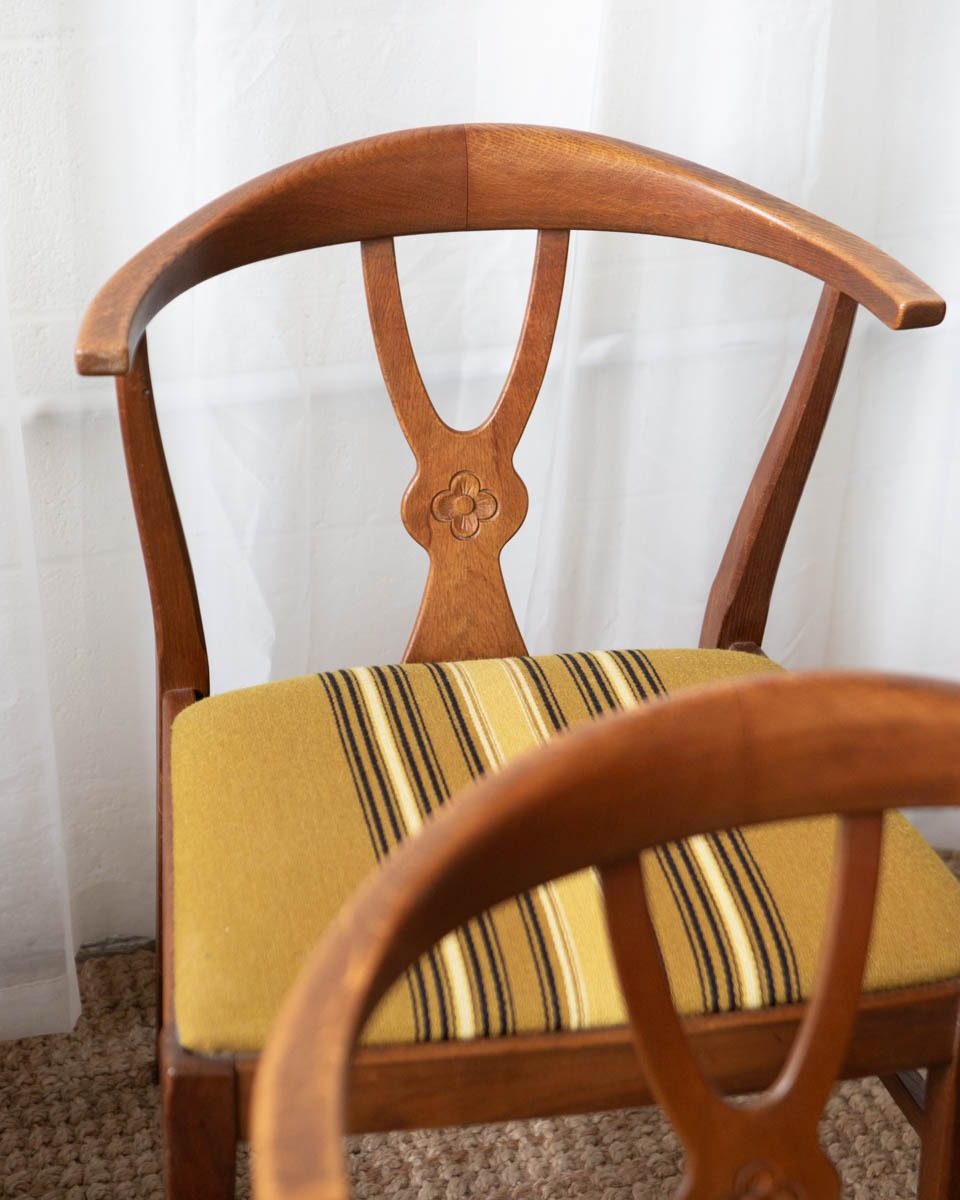 Danish Wood + Wool Dining Chairs - Image 3