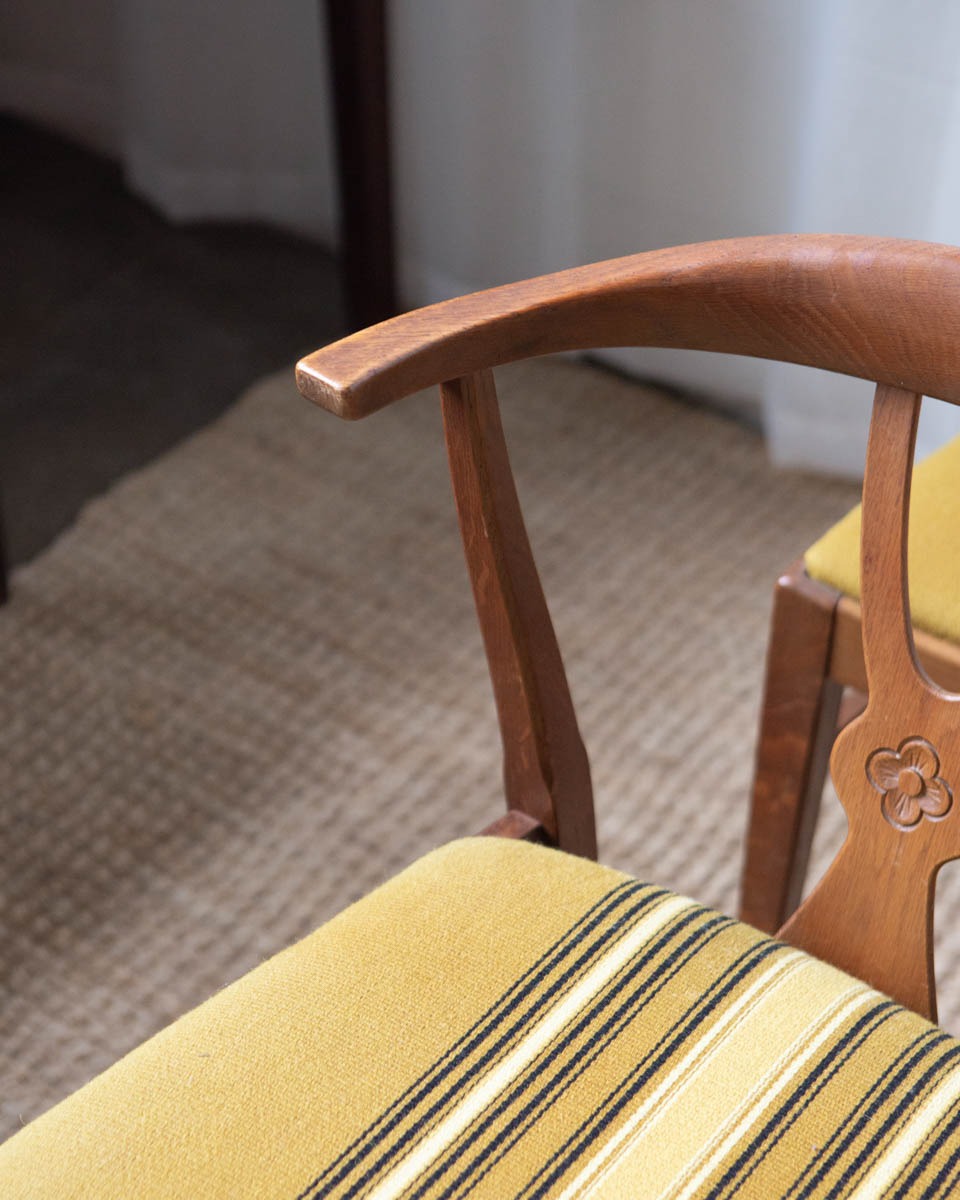 Danish Wood + Wool Dining Chairs - Image 4