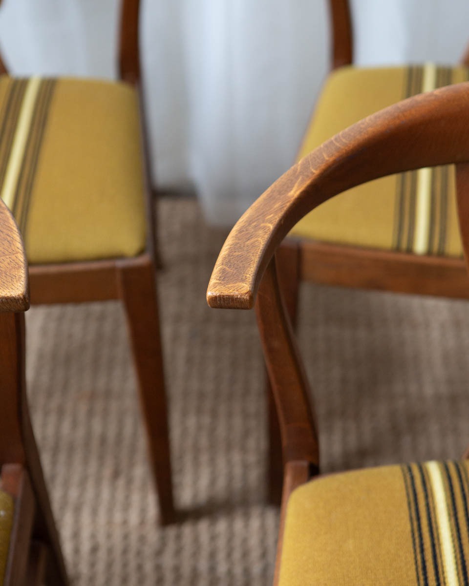 Danish Wood + Wool Dining Chairs - Image 5