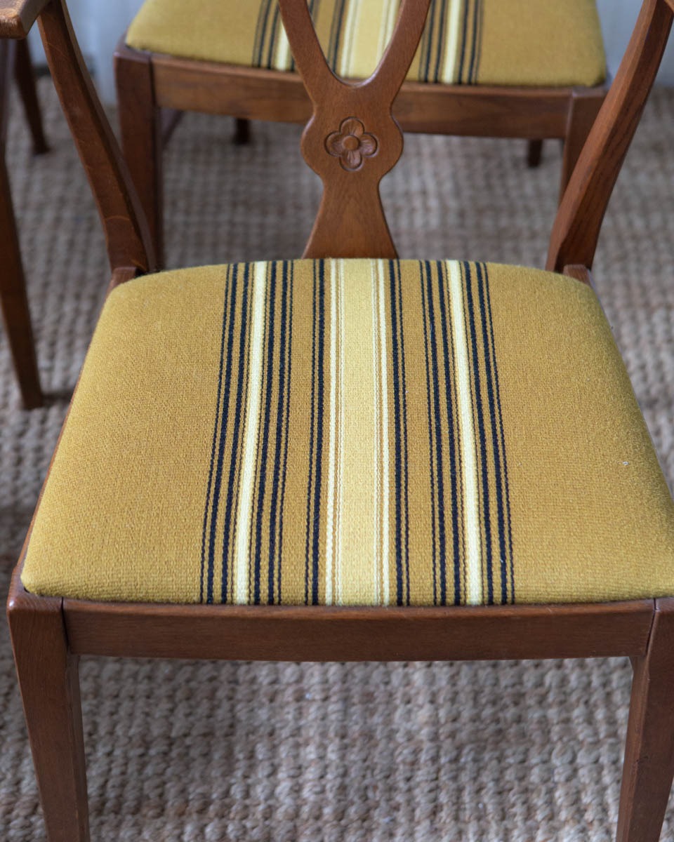 Danish Wood + Wool Dining Chairs - Image 6