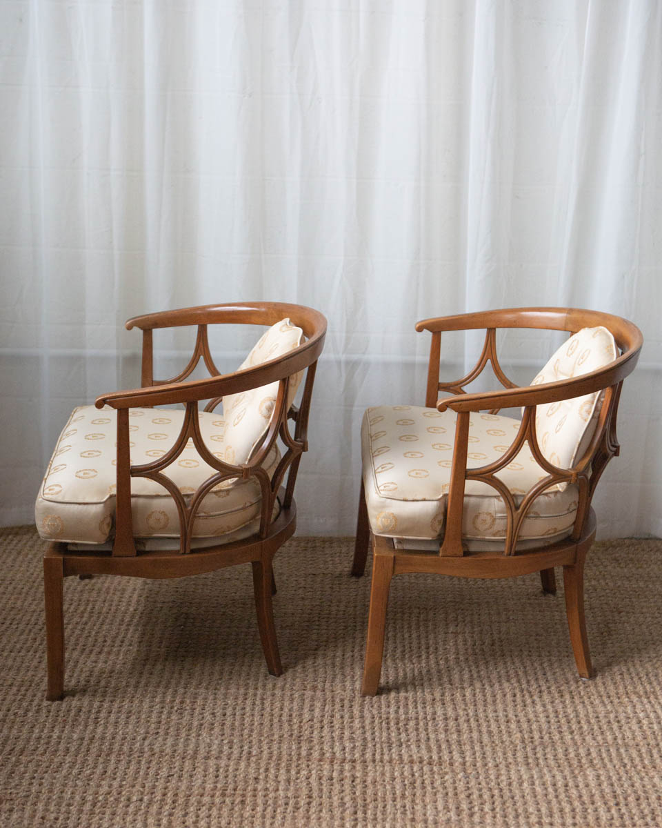 Fruitwood Lounge Chairs - A Pair - Image 2