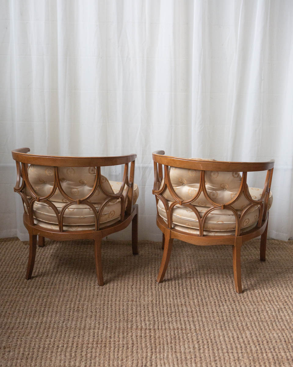 Fruitwood Lounge Chairs - A Pair - Image 4