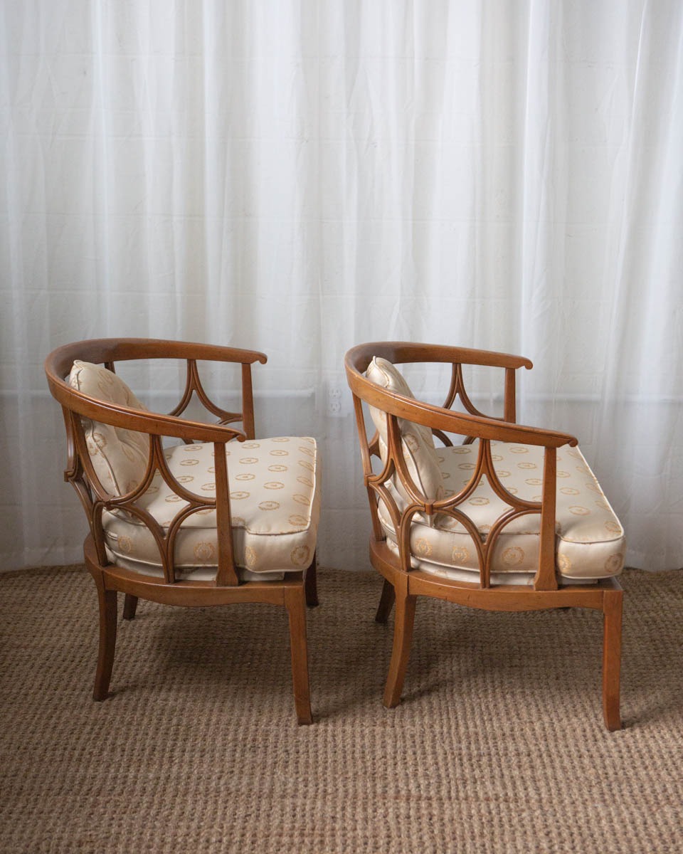 Fruitwood Lounge Chairs - A Pair - Image 8