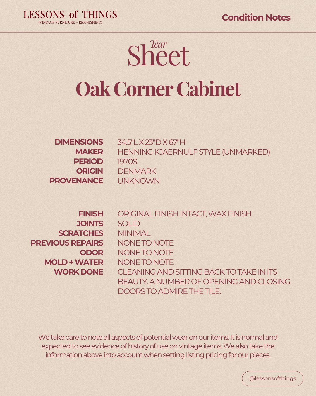 Danish Oak + Glass Corner Cabinet - Image 3