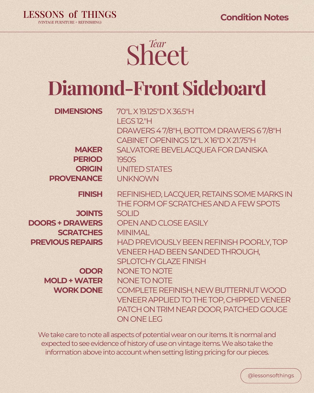 Diamond-Front Sideboard - Image 3