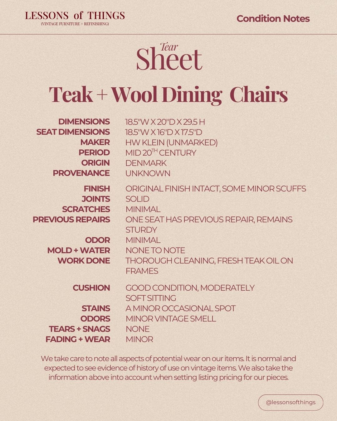 Danish Teak + Wool Dining Chairs (8) - Image 2