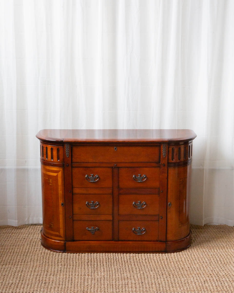 Louis XIV Style Demilune Console Cabinet