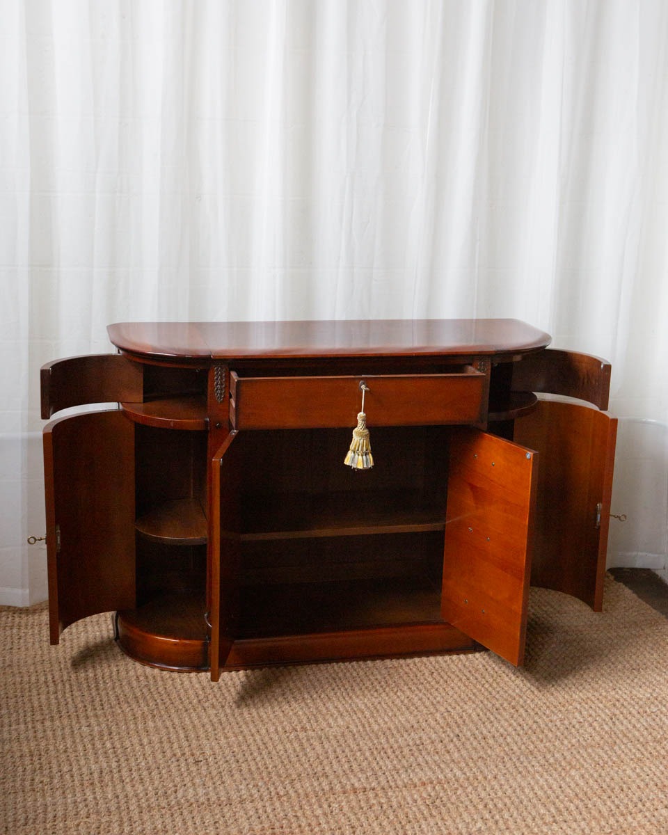Louis XIV Style Demilune Console Cabinet