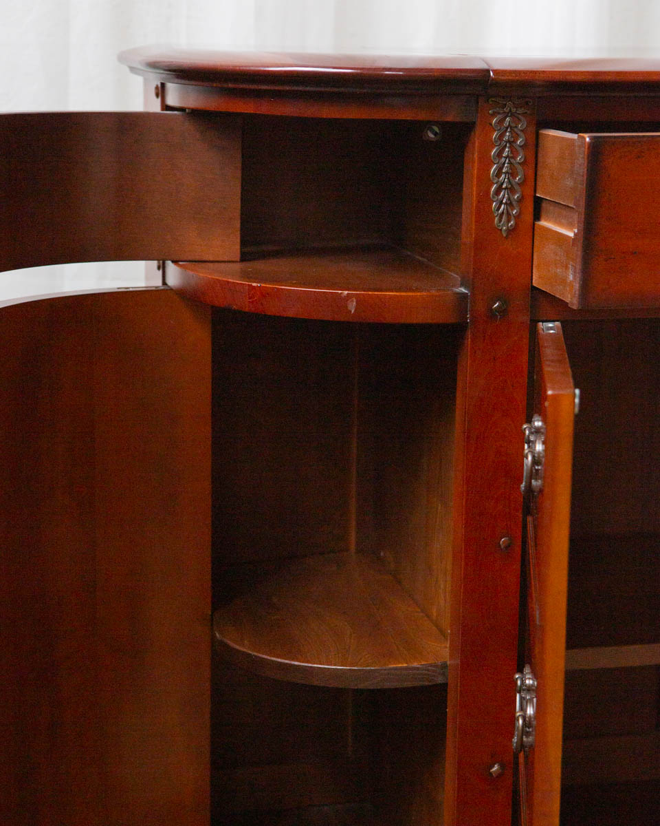 Louis XIV Style Demilune Console Cabinet