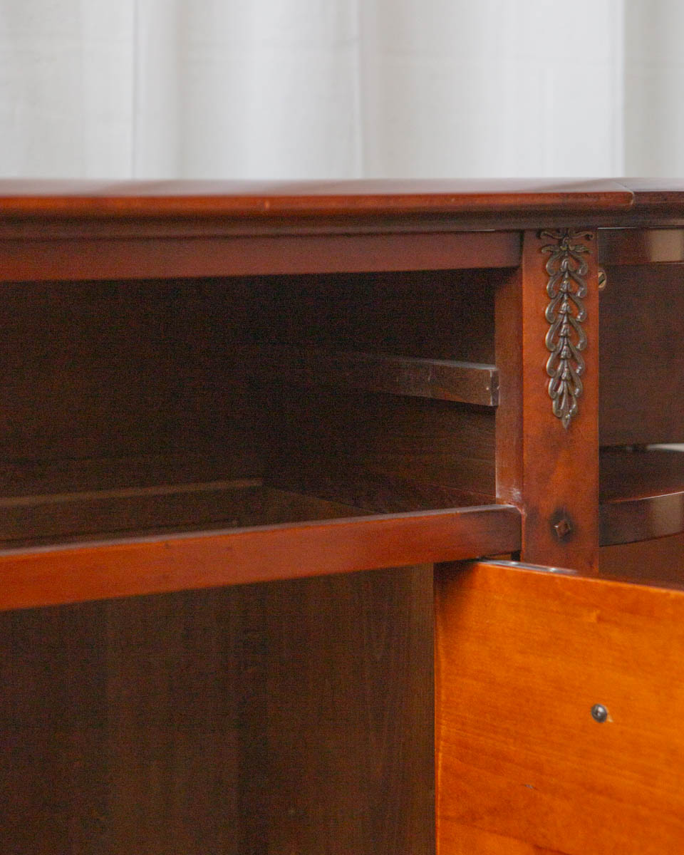 Louis XIV Style Demilune Console Cabinet