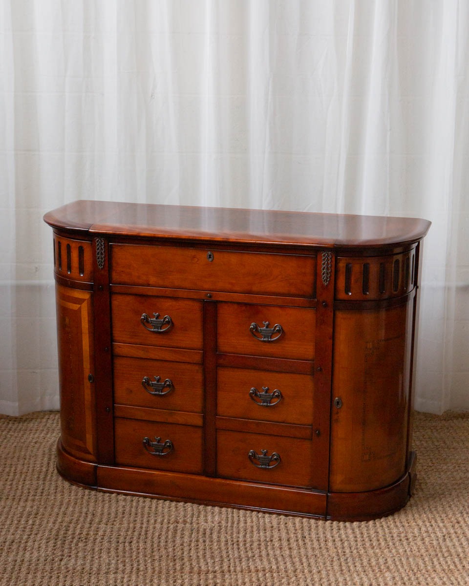Louis XIV Style Demilune Console Cabinet
