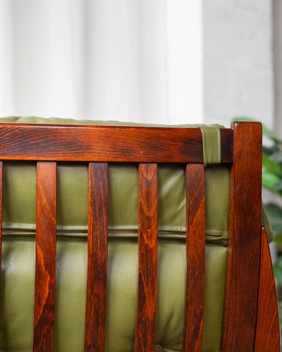 Vintage beech and leather chairs from Norway