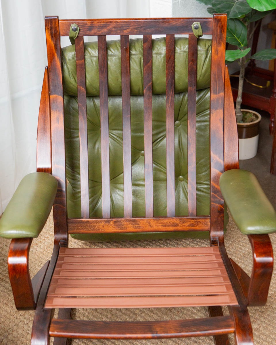 Vintage beech and leather chairs from Norway
