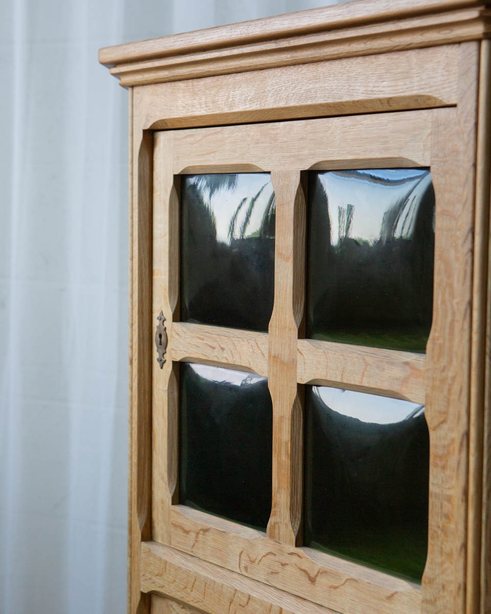 1970s Danish Oak Corner Cabinet Secretary