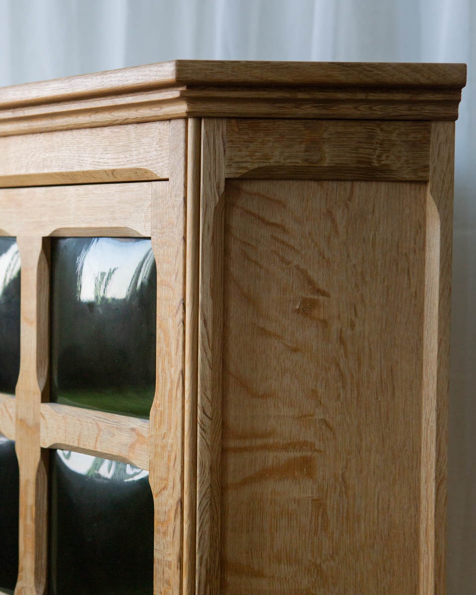 1970s Danish Oak Corner Cabinet Secretary