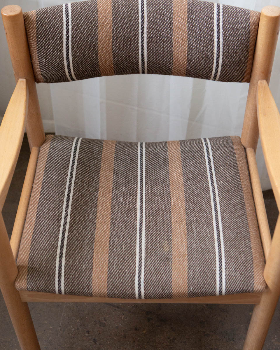 1970s Danish Beech and Wool Dining Chairs