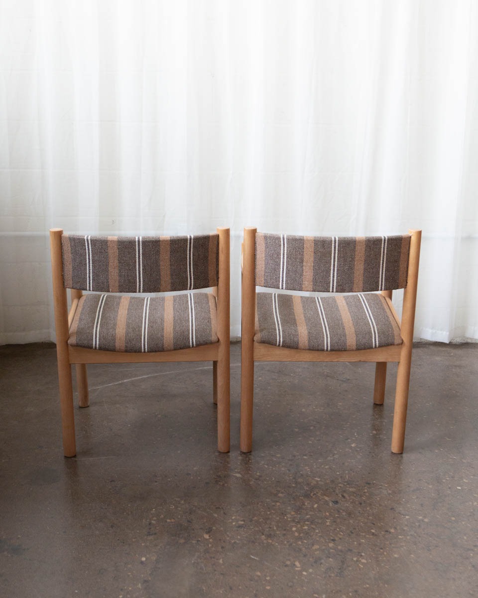 1970s Danish Beech and Wool Dining Chairs
