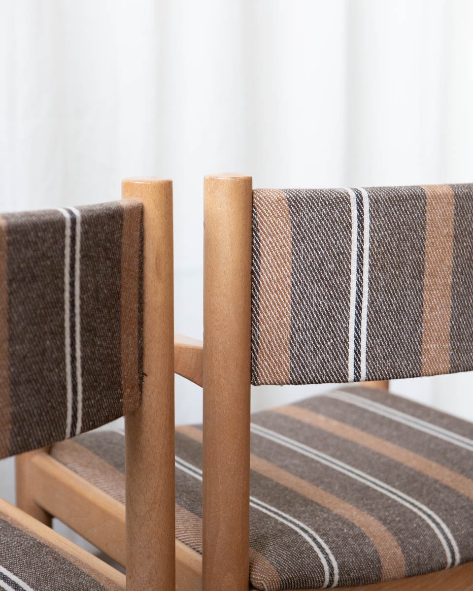 1970s Danish Beech and Wool Dining Chairs
