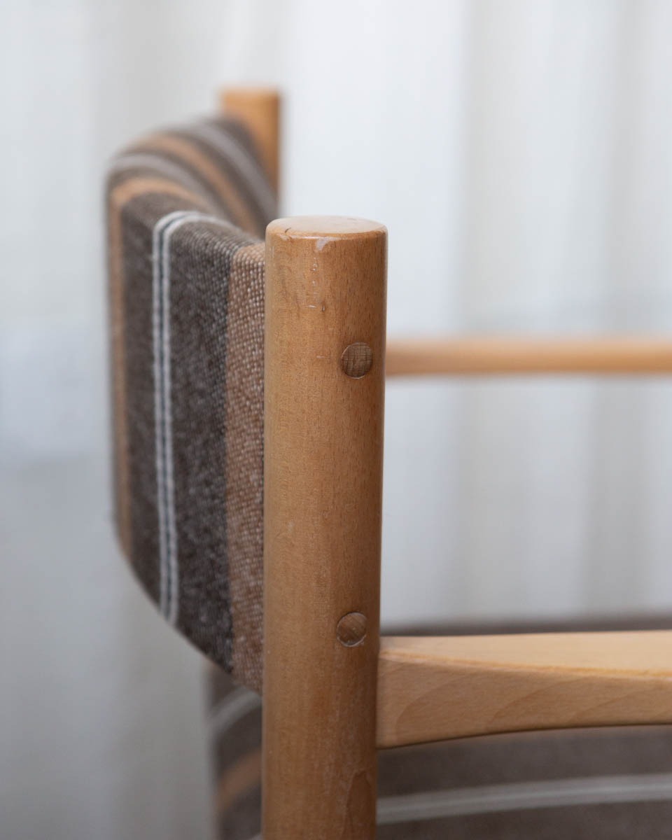 1970s Danish Beech and Wool Dining Chairs