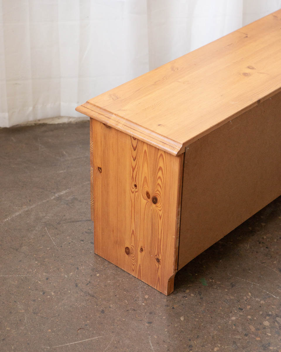 1960s Swedish Pine Low Chest of Drawers