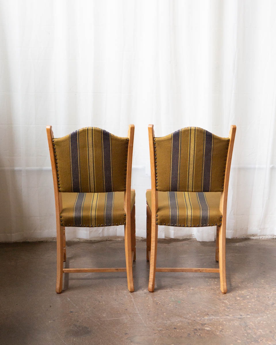 Set of Six Danish Modern Oak Dining Chairs in the Style of Henning Kjærnulf — 1970s
